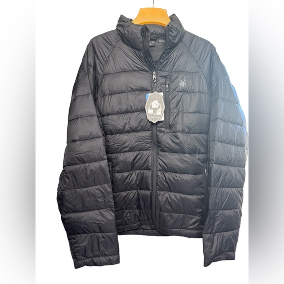 Spyder Packable Black Puffer Jacket Sleek Insulated Design - Picture 1 of 3